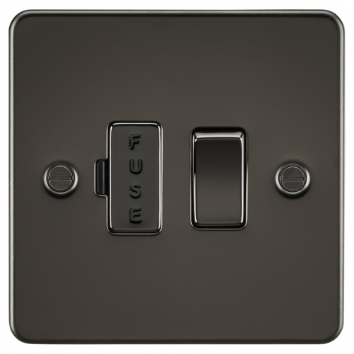 Knightsbridge FP6300GM Gunmetal Flat Plate 13A Switched Fused Connection Unit