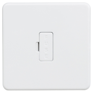 Knightsbridge SF6000MW Matt White Screwless Flat Plate 13A Unswitched Fused Connection Unit