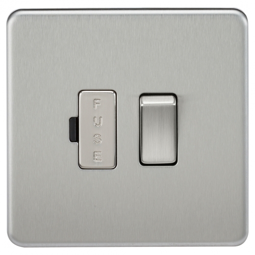 Knightsbridge SF6300BC Brushed Chrome Screwless Flat Plate 13A Switched Fused Connection Unit