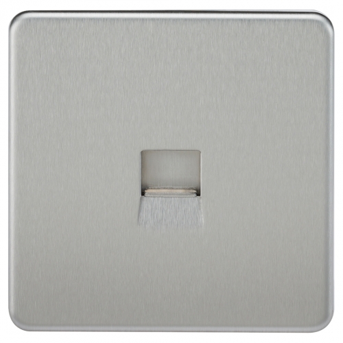 Knightsbridge SF7300BC Brushed Chrome Screwless Flat Plate Single BT Phone Master Socket
