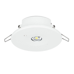 JCC Lighting JC110006 White 2W 120Lm Emergency Recessed LED Downlight With 6000K White LEDs & Open/Corridor Lenses IP20 240V