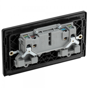 BG Electrical PCDMB22B Evolve Matt Black 13A 2 Gang Switched Socket