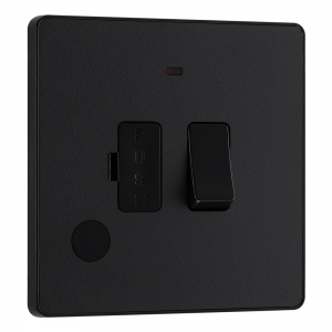 BG Electrical PCDMB52B Evolve Matt Black 13A DP Switched Fused Connection Unit With Neon