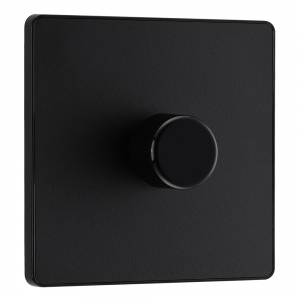 BG Electrical PCDMB81B Evolve Matt Black 1 Gang Intelligent Trailing Edge Dimmer Switch - Suitable For LED Lighting