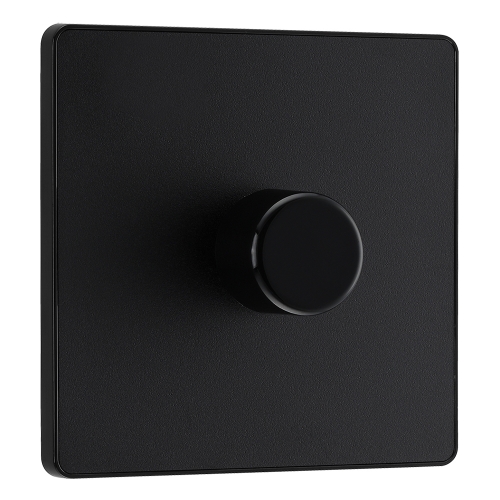 BG Electrical PCDMB81B Evolve Matt Black 1 Gang Intelligent Trailing Edge Dimmer Switch - Suitable For LED Lighting