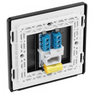 BG Electrical PCDMBBTM1B Evolve Matt Black Single BT Master Telephone Socket