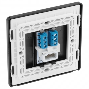 BG Electrical PCDMBBTS1B Evolve Matt Black Single BT Secondary Telephone Socket