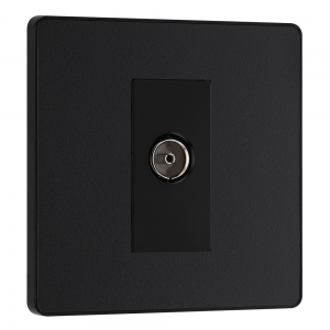 BG Electrical PCDMB60B Evolve Matt Black Co-Axial TV Socket - Non-Isolated