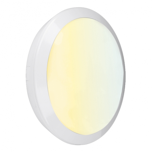 Aurora Lighting AU-BH21CWSW OrbitalCWS White 300mm Round Colour & Wattage Selectable LED Bulkhead IP66 10/14/20W 1050-2000Lm 240V