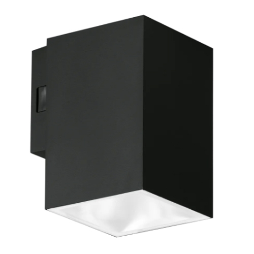 Aurora Lighting WL8/CS Black 5W 510Lm Square Single Up or Down 3 Colour Selectable LED Wall Light IP65 - Coastal Grade Polycarbonate Housing