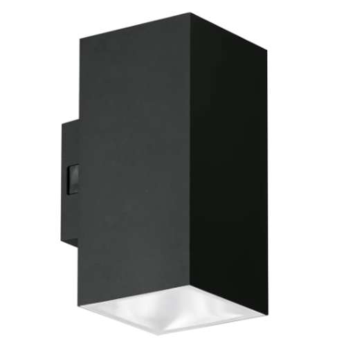 Aurora Lighting WL9/CS Black 10W 1000Lm Square Dual Up And Down 3 Colour Selectable LED Wall Light IP65 - Coastal Grade Polycarbonate Housing