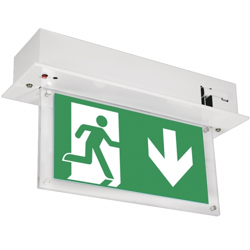 Aurora Lighting EN-EMLED24ST Aluminium Recessed Self Test Emergency LED Exit Sign With Daylight White 6500K LEDs - Requires Legend 3.3W 240V