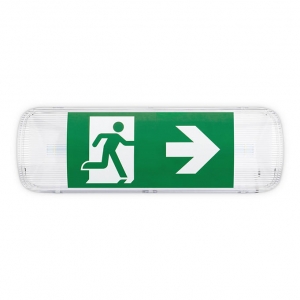 JCC Lighting JC110004 230V/3W IP65 LED Emergency Exit Bulkhead With Legends All Polycarbonate