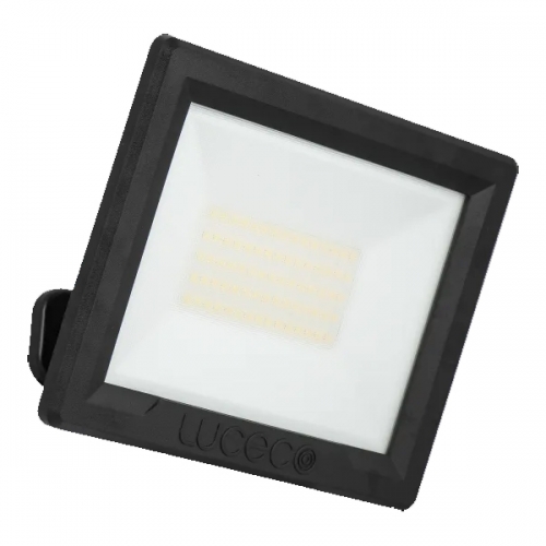Luceco EFLD10B40 Eco Slimline 230V/10W 800Lm IP65 LED Floodlight With Cool White (4000K) LEDs Black Aluminium