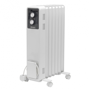 Dimplex ECR15 White/Grey 1.5kW Oil Free Plug-In Portable Radiator With 3 Heat Settings & Easy Glide Castors
