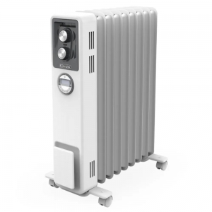 Dimplex ECR20TIE White/Grey 2kW Oil Free Plug-In Portable Radiator With 24Hr Digital Timer, 3 Heat Settings & Easy Glide Castors