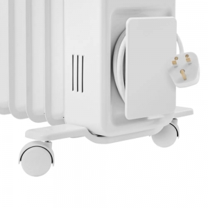 Dimplex ECR20TIE White/Grey 2kW Oil Free Plug-In Portable Radiator With 24Hr Digital Timer, 3 Heat Settings & Easy Glide Castors