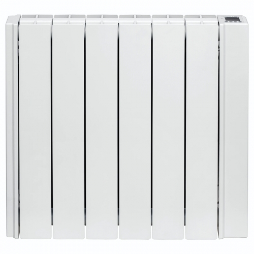 Elnur RD8W White 1kW 8 Element Low Energy Wi-Fi Compatible Programmable Fluid Filled Electric Radiator - App Controllable With Optional G-ControlHub