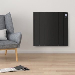 ATC RF1500BL Sun Ray RF Black Wireless Oil Filled Thermal Electric Radiator With App/Standalone Control IP20 1000W 230V Height: 580mm | Width: 1060mm | Depth: 100mm