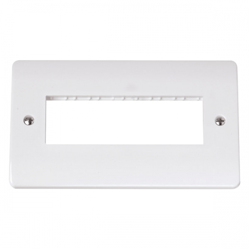 Click CMA426 Mode White 2 Gang 6 In-Line Modules Unfurnished MiniGrid Frontplate