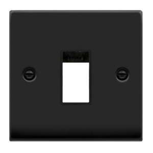 Click VPMB401BK Deco Matt Black 1 Gang 1 Module Unfurnished MiniGrid Frontplate With Black Insert