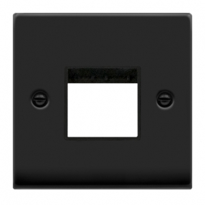 Click VPMB402BK Deco Matt Black 1 Gang 2 Modules Unfurnished MiniGrid Frontplate With Black Insert