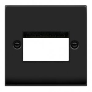 Click VPMB403BK Deco Matt Black 1 Gang 3 Modules Unfurnished MiniGrid Frontplate With Black Insert