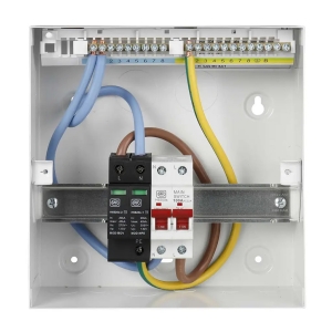 MK YS5708SMET Sentry White 8 Way Main Switch Consumer Unit With 100A Isolator & SPD - 4 Free Ways
