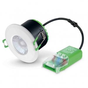 JCC Lighting JC1001/WHCP V50 (Pack of 10)  230V/6W 700Lm IP65 LED Fire Rated Downlights Two Colour Selectable White Bezels