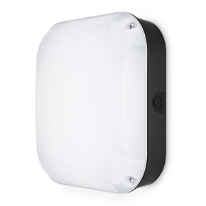 JCC Lighting JC07350 RadiaLED Rapid Pro Black IP65 286x286mm Square 12W/16W/20W Wattage + 3 Colour Selectable LED Bulkhead With Opal Diffuser