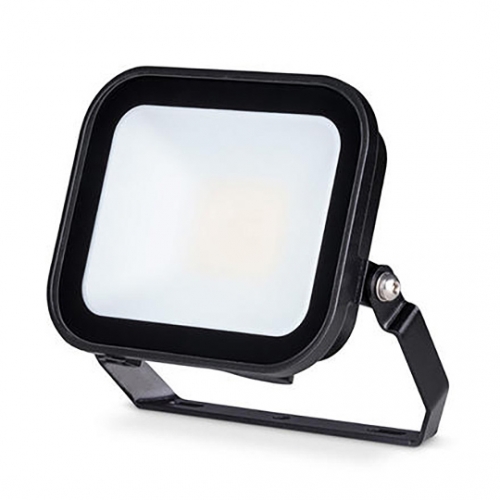 JCC Lighting JC091019 Niteflood Black IP65 20W 2100Lm 3 Colour Selectable LED Floodlight With Opal Glass Diffuser Angled Bracket