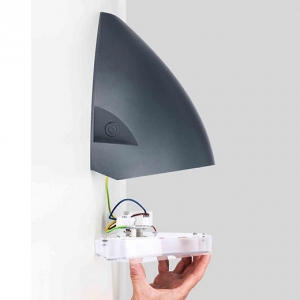 JCC Lighting JC130013PC Novium Black Emergency IP65 13W/18W/28W Wattage +  2 Colour Selectable LED Security Wall Pack Bulkhead With Photocell & Polycarbonate Diffuser