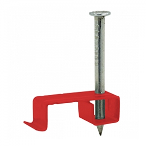 Unicrimp QMC25RD Q-Fire Red LSF Coated Metal 1m-2.5mm Fire-Rated Twin & Earth Clips (Pack 100)