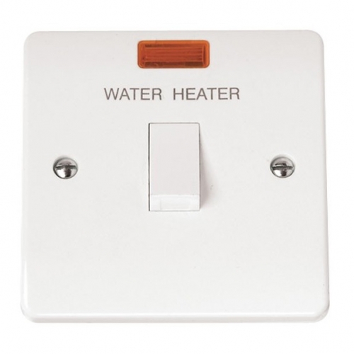 Click CMA042 Mode White Moulded DP Control Switch With Neon Marked WATER HEATER 20A