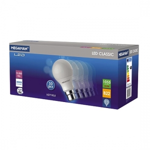 Megaman 710465E (Box of 5) Economy Series 9.6W 2700K LED Traditional Opal GLS Lamp BC Cap Non-Dimmable Cool White 4000K LEDs Megaman 710465E (Box of 5) Economy Series 9.6W 2700K LED Traditional Opal GLS Lamp BC Cap Non-Dimmable Cool White 4000K LEDs
