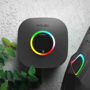 Rolec ROLEC5011 EVO 7.4kW 1Ph IP54 Smart Untethered Mode 3 EV Wall Charger With Ehernet + 4G + Wi-Fi & RFID - Black