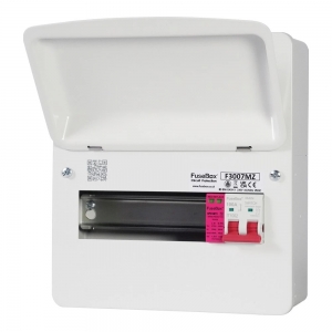 Fusebox F3007MZ F3 Series White 7 Way 100A Surge Protected Switch Isolator Consumer Unit