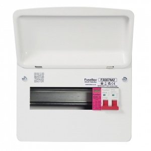 Fusebox F3007MZ F3 Series White 7 Way 100A Surge Protected Switch Isolator Consumer Unit