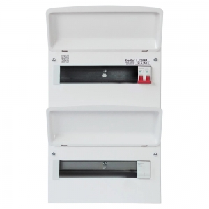 Fusebox F3024M F3 Series White 24 (12/12) Way 100A Dual Row Switch Isolator Consumer Unit