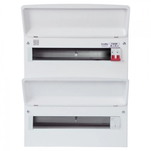 Fusebox F3032M F3 Series White 32 (16/16) Way 100A Dual Row Switch Isolator Consumer Unit