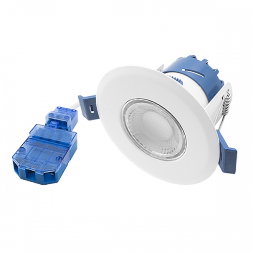 Ovia Lighting OXM-W-10 Inceptor Milli White (Pack Of 10) IP65 Fixed Wattage & 3 CCT Selectable LED Fire-Rated Downlight With Flow Connector 4-6.4W 430-800Lm 240V
