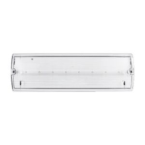 Ovia Lighting OEN3 White All Polycarbonate 3W IP65 Emergency LED Bulkhead With Clear Rbbed Diffuser