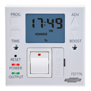 Timeguard FST77N  White 7 Day DP Fused Spur Time Switch With Up To 2 Hour Boost & 56 ON & OFF Programs