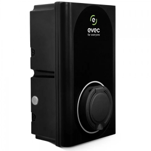 Evec VEC01 Black 7kW 32A 1Ph Untethered Type2 Smart EV Wall Charger With Bluetooth + Wi-Fi IP54 Black