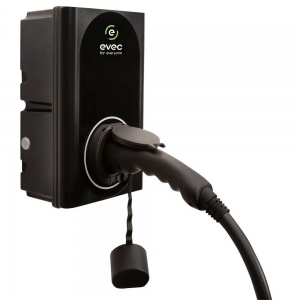 Evec VEC01 Black 7kW 32A 1Ph Untethered Type2 Smart EV Wall Charger With Bluetooth + Wi-Fi IP54 Black