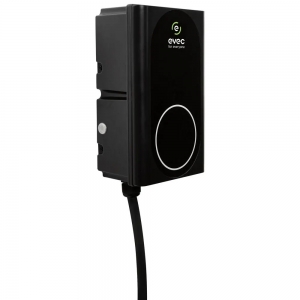 Evec VEC03 Black 7kW 32A 1Ph Tethered Type2 Smart EV Wall Charger With Bluetooth + Wi-Fi & 5m Type 2 Lead + Plug IP54 Black