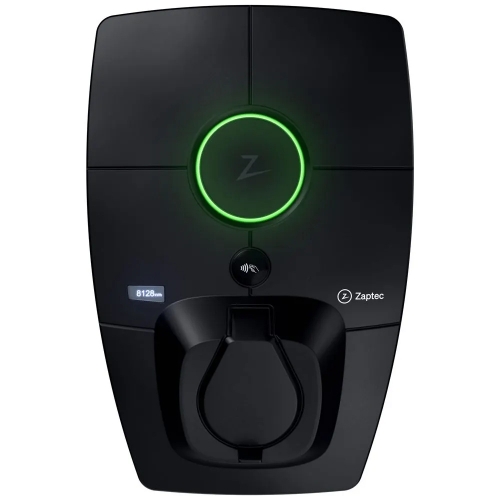 Zaptec 900-00021 Pro Multiphase 7kW/22kW 32A 1Ph/3Ph Untethered Type2 Smart EV Wall Charger With Wi-Fi + 4G & Integrated MID Meter IP54 Asphalt Black