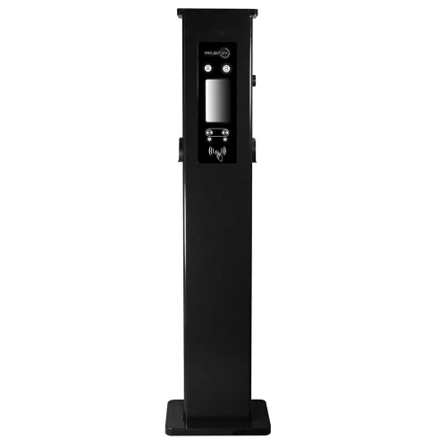 Project-EV EVA-07D-SE-RFID 7.3kW 63A 1Ph Dual Untethered Type2 Smart EV Floor Charger With Wi-Fi + Ethernet, LCD Screen & RFID Compatible IP65 Black