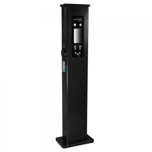 Project-EV EVA-07D-SE-RFID 7.3kW 63A 1Ph Dual Untethered Type2 Smart EV Floor Charger With Wi-Fi + Ethernet, LCD Screen & RFID Compatible IP65 Black