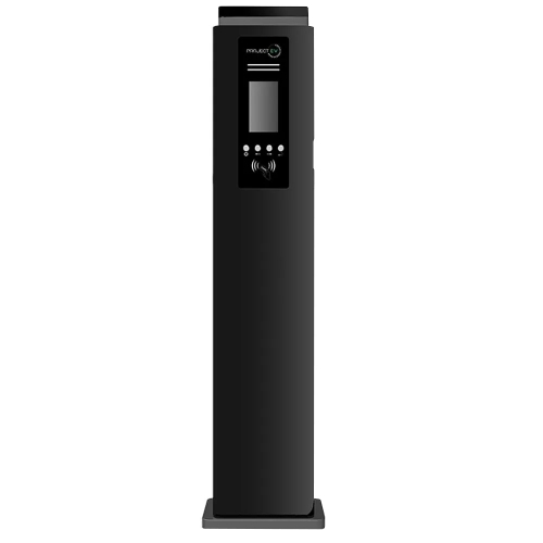 Project-EV EVA-22D-SE-RFID 22kW 63A 3Ph Dual Untethered Type2 Smart EV Floor Charger With Wi-Fi + Ethernet, LCD Screen & RFID Compatible IP65 Black